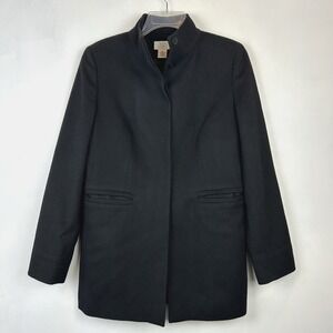 Ann Taylor Loft Jacket Coat Womens 6 Black Wool Blend Work Classic Old Money